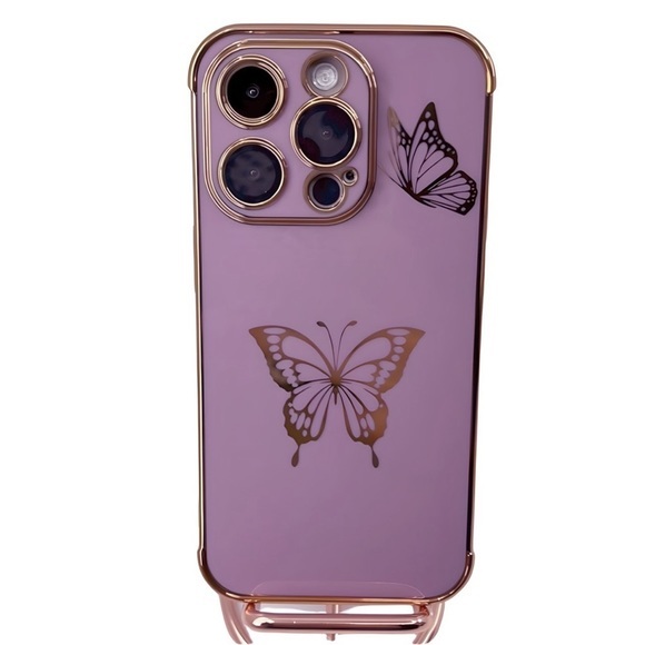 Butterfly Bling:‎ Classic Luxury Designer Square Case for iPhone 14 Pro - Picture 1 of 5